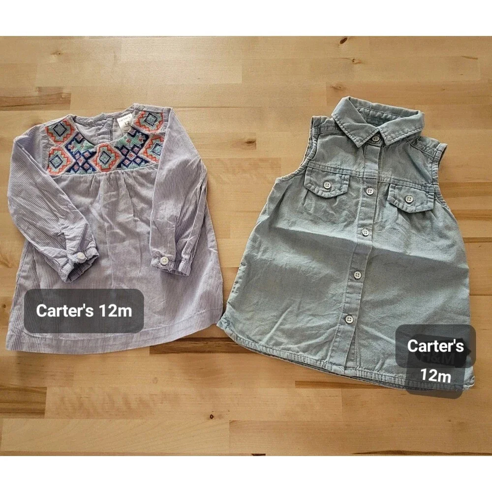 Baby Girl Clothes Lot 9m 12m, Osh Kosh Carter's NWT One Piece Denim Infant Gift